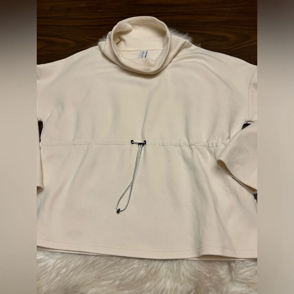 Varley Cream Drawstring Funnel Neck Pullover - Picture 5 of 16
